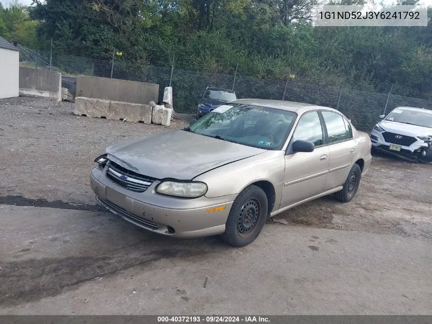 2000 Chevrolet Malibu VIN: 1G1ND52J3Y6241792 Lot: 40372193