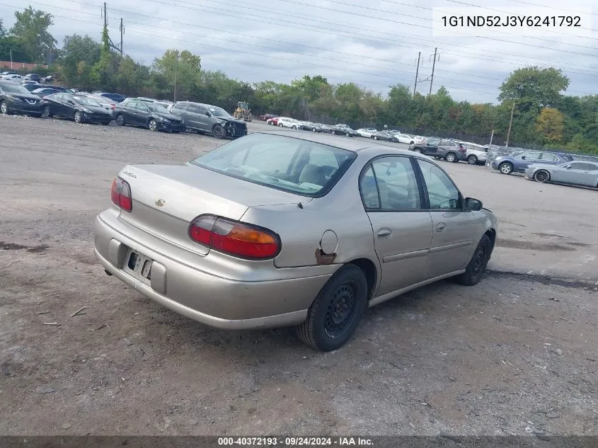 2000 Chevrolet Malibu VIN: 1G1ND52J3Y6241792 Lot: 40372193