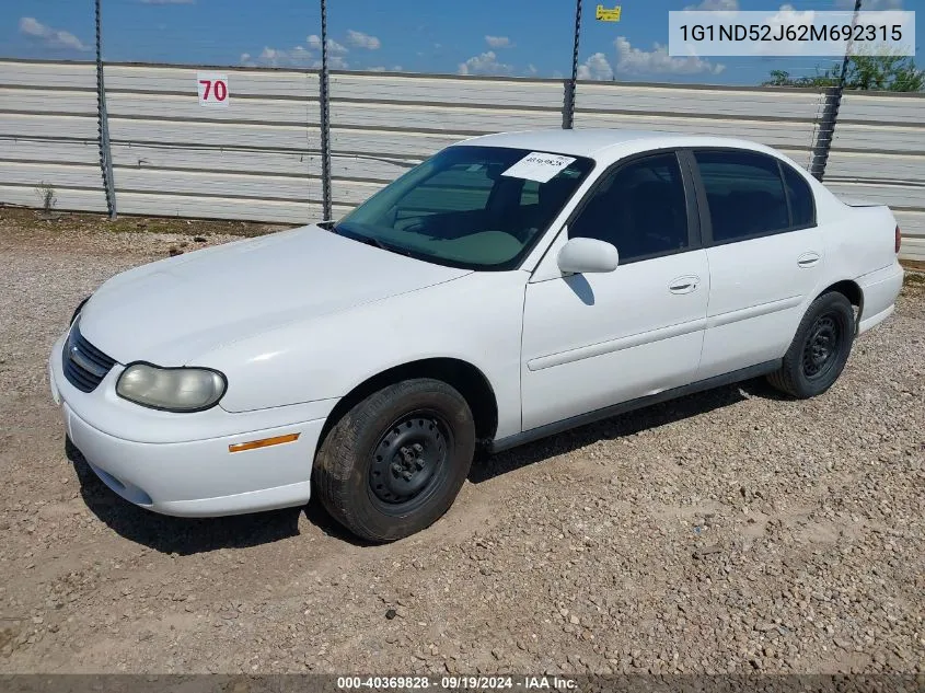 1G1ND52J62M692315 2002 Chevrolet Malibu