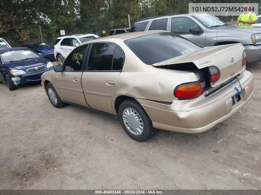 2002 Chevrolet Malibu VIN: 1G1ND52J72M542844 Lot: 40403348