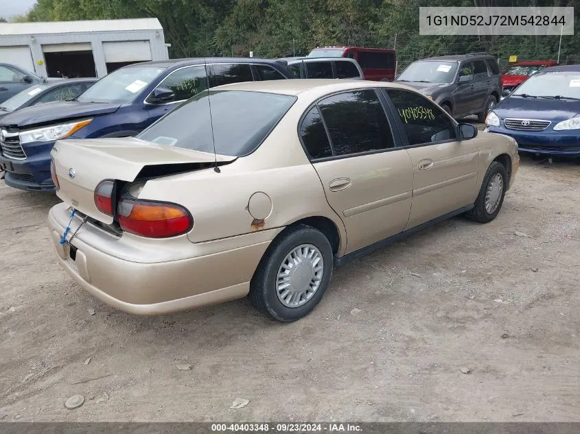 2002 Chevrolet Malibu VIN: 1G1ND52J72M542844 Lot: 40403348