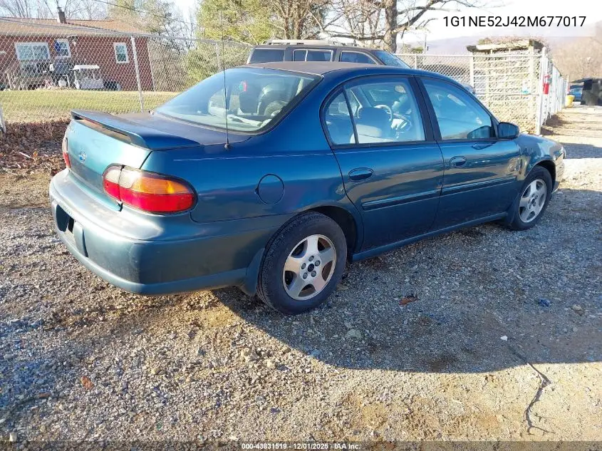 1G1NE52J42M677017 2002 Chevrolet Malibu Ls