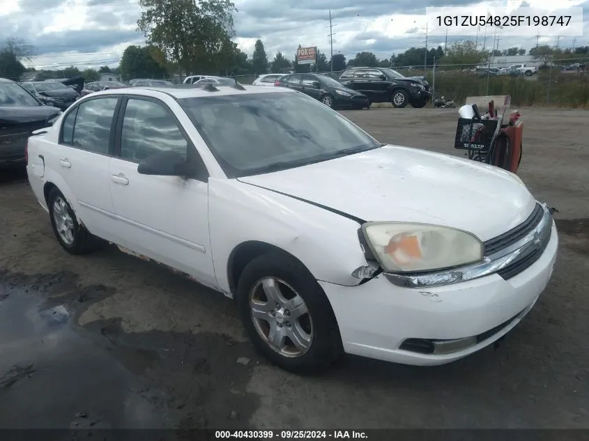 2005 Chevrolet Malibu Lt VIN: 1G1ZU54825F198747 Lot: 40430399