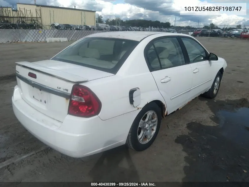 2005 Chevrolet Malibu Lt VIN: 1G1ZU54825F198747 Lot: 40430399