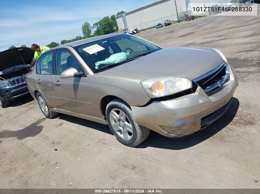 2006 Chevrolet Malibu Lt VIN: 1G1ZT51F46F288330 Lot: 39627615