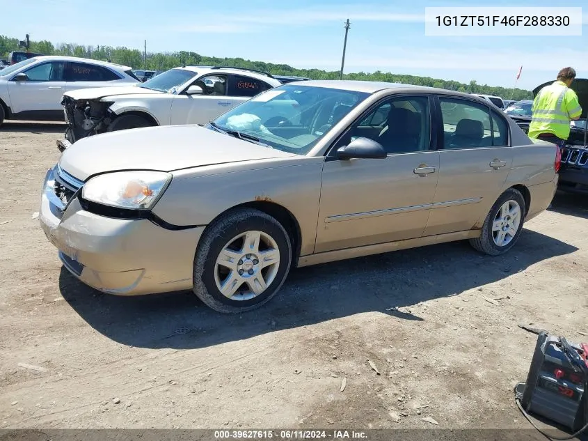 2006 Chevrolet Malibu Lt VIN: 1G1ZT51F46F288330 Lot: 39627615