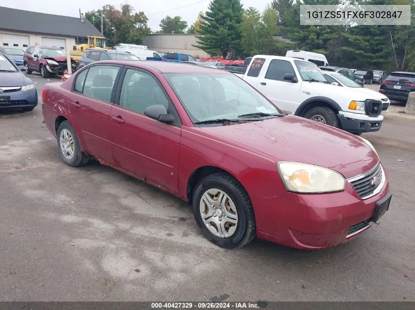 2006 Chevrolet Malibu Ls VIN: 1G1ZS51FX6F302847 Lot: 40427329