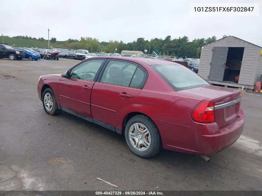 2006 Chevrolet Malibu Ls VIN: 1G1ZS51FX6F302847 Lot: 40427329