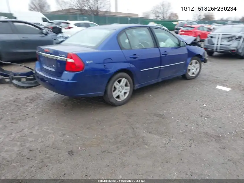1G1ZT51826F230234 2006 Chevrolet Malibu Lt