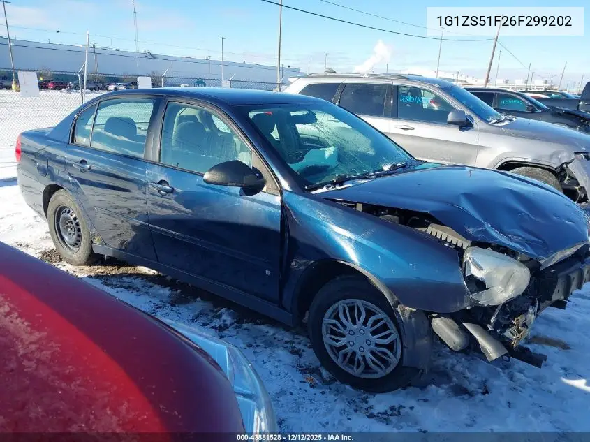 1G1ZS51F26F299202 2006 Chevrolet Malibu Ls