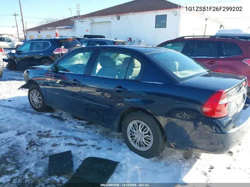 1G1ZS51F26F299202 2006 Chevrolet Malibu Ls