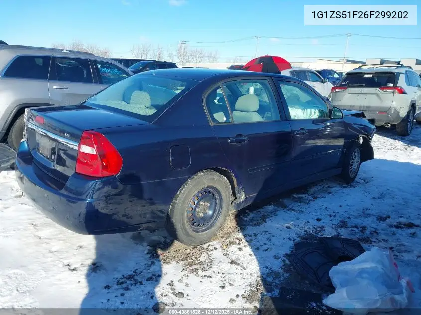 1G1ZS51F26F299202 2006 Chevrolet Malibu Ls