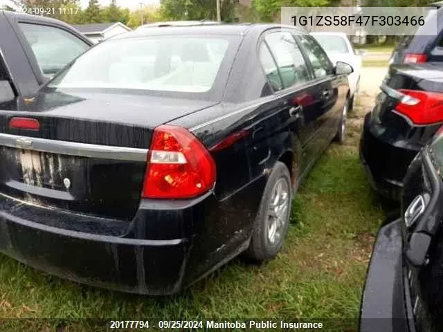 2007 Chevrolet Malibu Ls VIN: 1G1ZS58F47F303466 Lot: 20177794