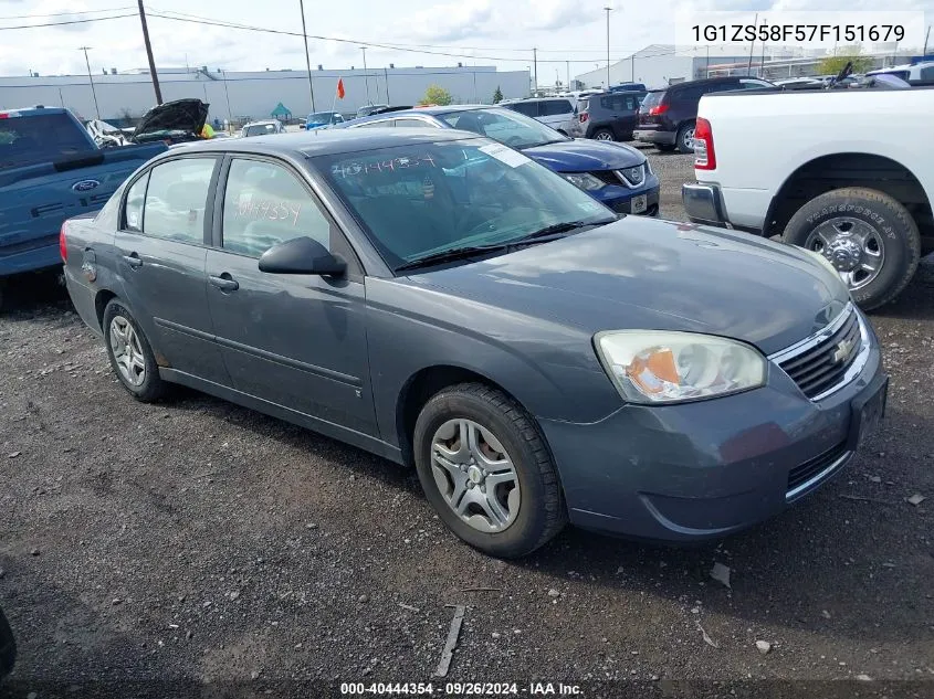 2007 Chevrolet Malibu Ls VIN: 1G1ZS58F57F151679 Lot: 40444354