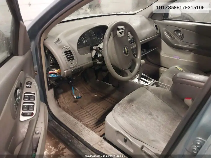 1G1ZS58F17F315106 2007 Chevrolet Malibu Ls
