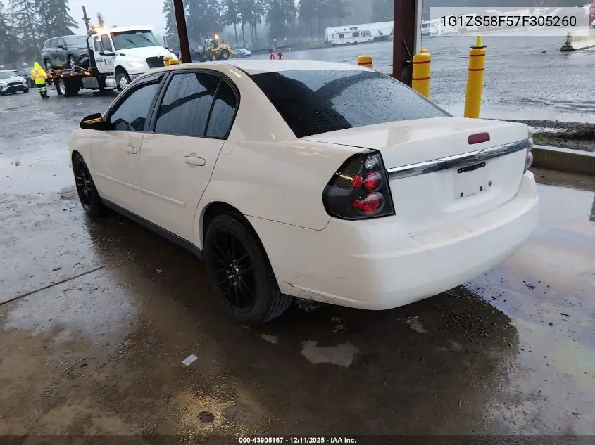 1G1ZS58F57F305260 2007 Chevrolet Malibu Ls