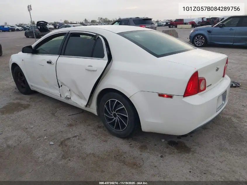 1G1ZG57B084289756 2008 Chevrolet Malibu Ls