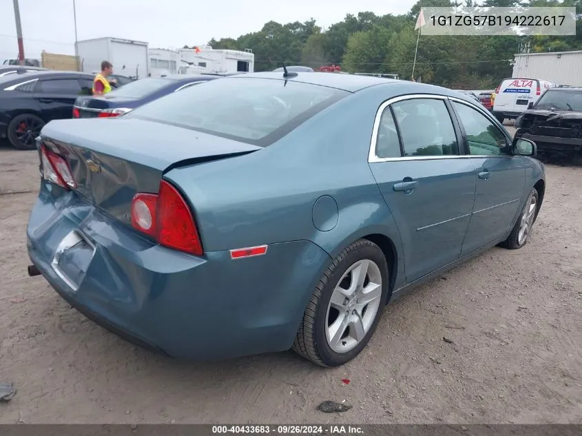 1G1ZG57B194222617 2009 Chevrolet Malibu Ls