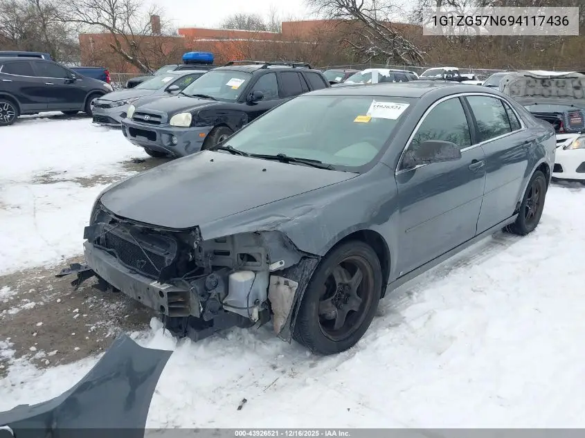 1G1ZG57N694117436 2009 Chevrolet Malibu Ls