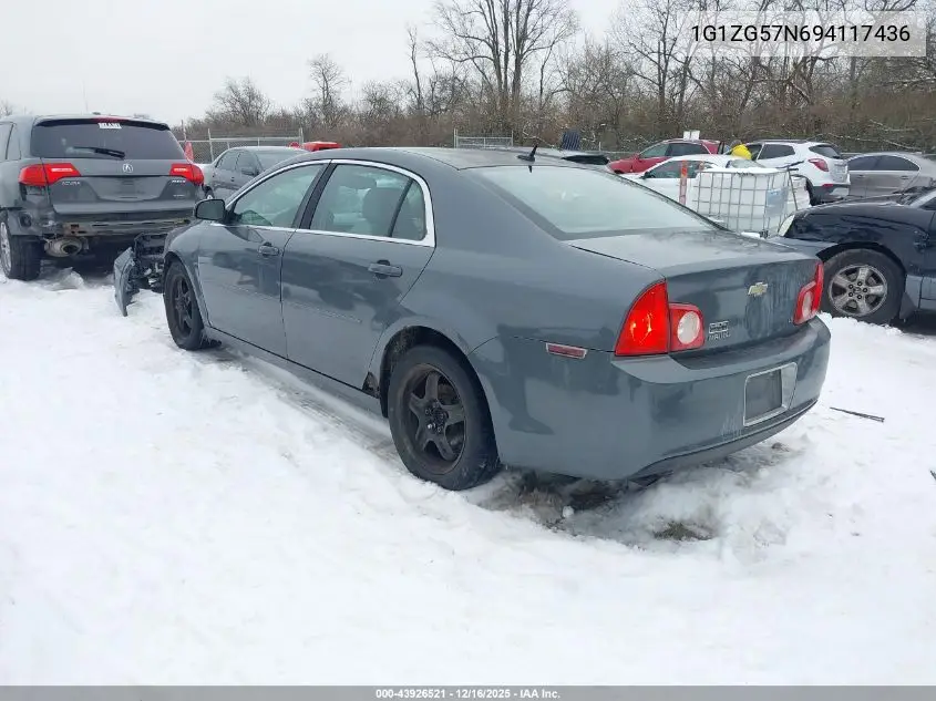1G1ZG57N694117436 2009 Chevrolet Malibu Ls