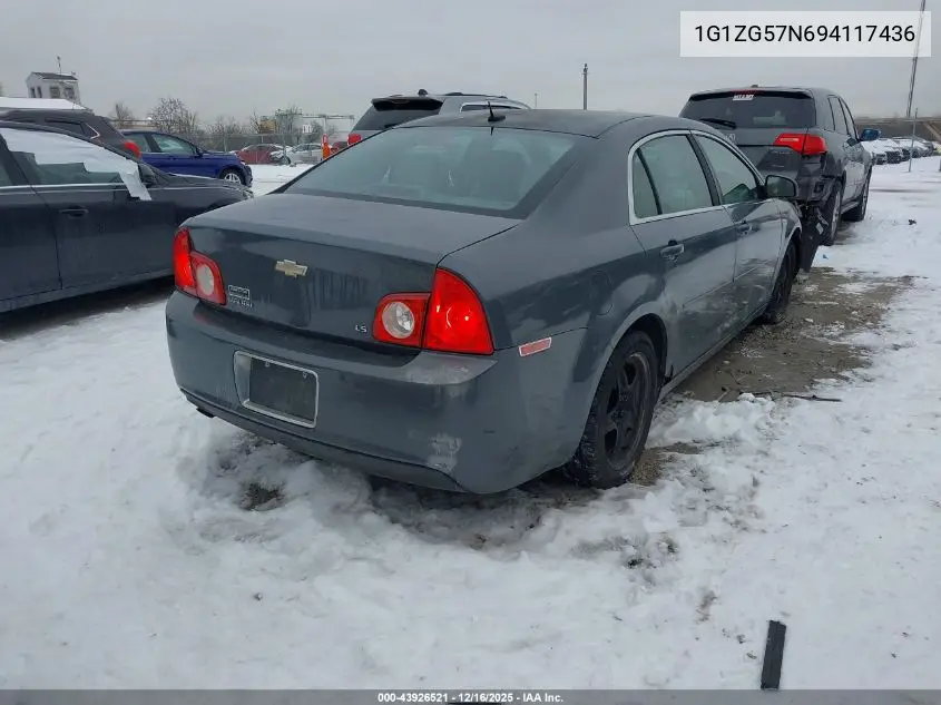 1G1ZG57N694117436 2009 Chevrolet Malibu Ls