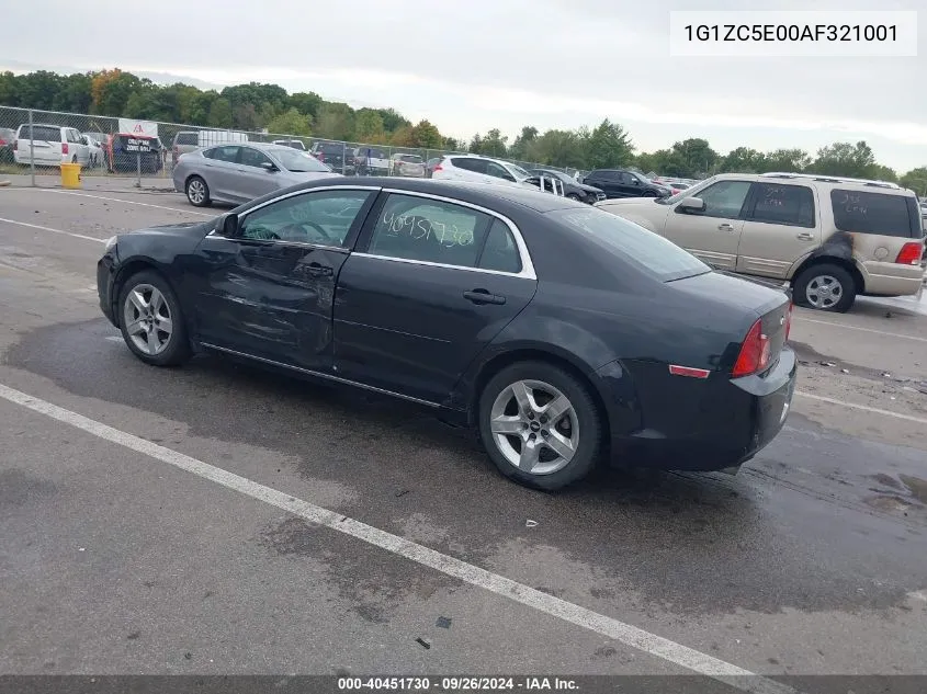 2010 Chevrolet Malibu Lt VIN: 1G1ZC5E00AF321001 Lot: 40451730