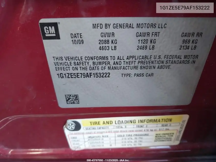 1G1ZE5E79AF153222 2010 Chevrolet Malibu Ltz