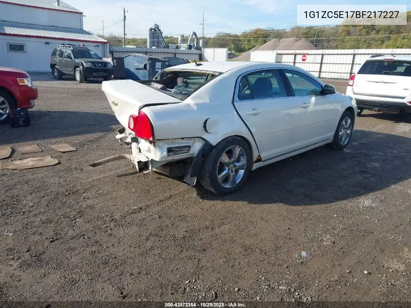 1G1ZC5E17BF217227 2011 Chevrolet Malibu 1Lt