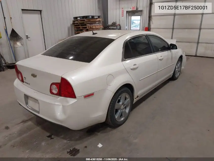 1G1ZD5E17BF250001 2011 Chevrolet Malibu 2Lt