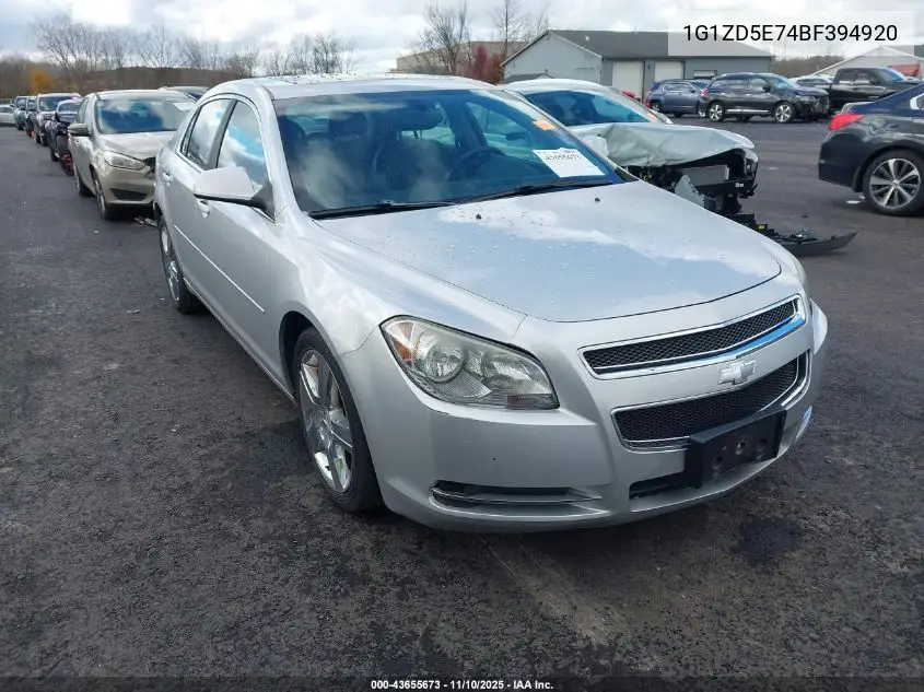 1G1ZD5E74BF394920 2011 Chevrolet Malibu 2Lt