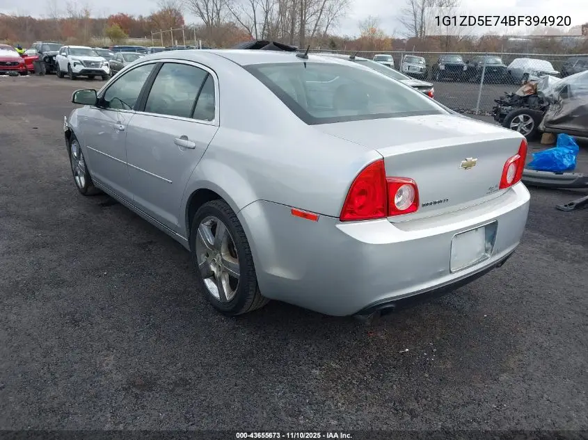 1G1ZD5E74BF394920 2011 Chevrolet Malibu 2Lt