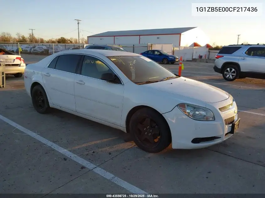 1G1ZB5E00CF217436 2012 Chevrolet Malibu Ls