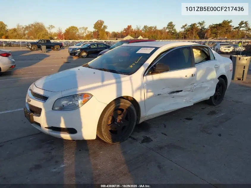1G1ZB5E00CF217436 2012 Chevrolet Malibu Ls