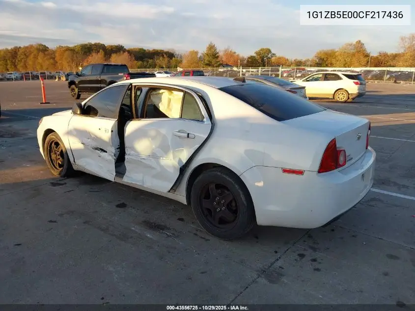 1G1ZB5E00CF217436 2012 Chevrolet Malibu Ls