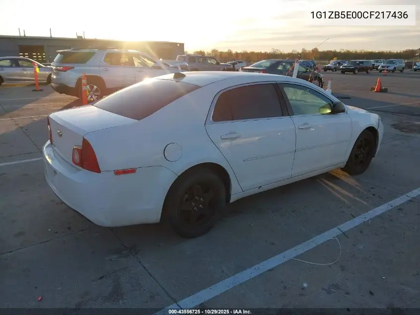 1G1ZB5E00CF217436 2012 Chevrolet Malibu Ls