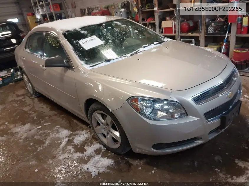 1G1ZB5E00CF292265 2012 Chevrolet Malibu Ls