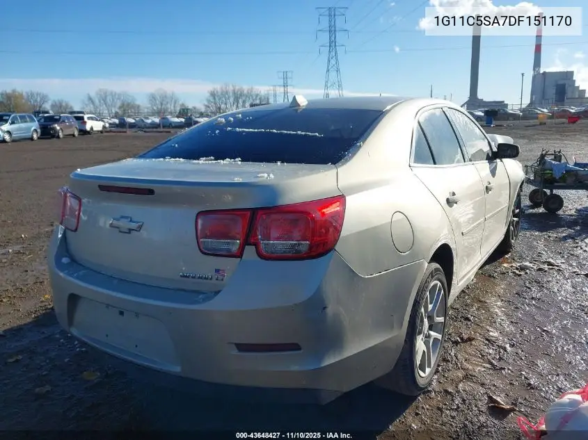 1G11C5SA7DF151170 2013 Chevrolet Malibu 1Lt