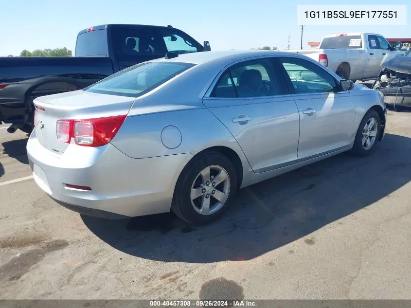 2014 Chevrolet Malibu 1Ls VIN: 1G11B5SL9EF177551 Lot: 40457308