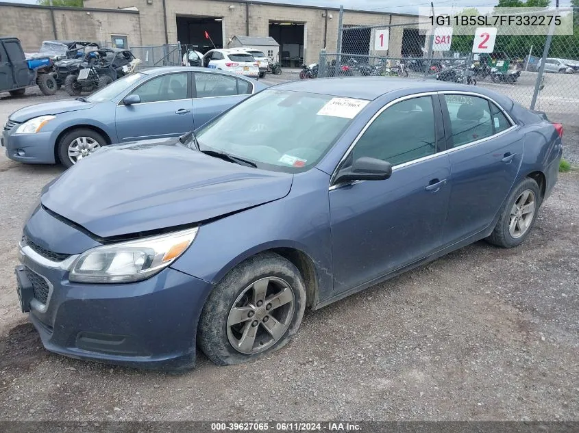 2015 Chevrolet Malibu Ls VIN: 1G11B5SL7FF332275 Lot: 39627065