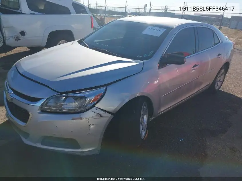 1G11B5SL5FF346417 2015 Chevrolet Malibu Ls
