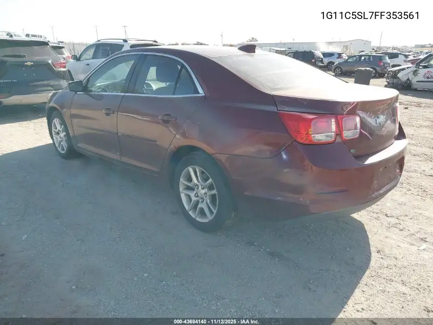 1G11C5SL7FF353561 2015 Chevrolet Malibu 1Lt