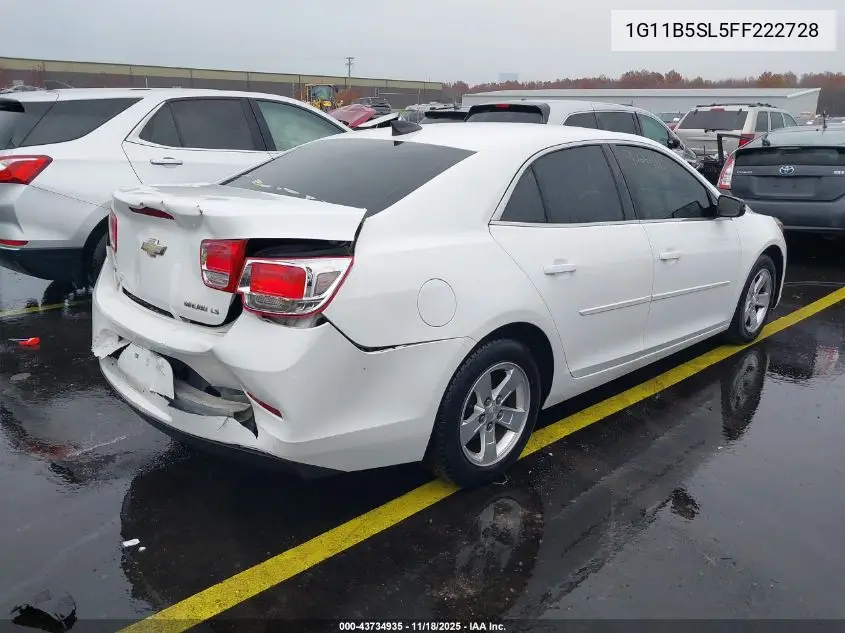 1G11B5SL5FF222728 2015 Chevrolet Malibu Ls