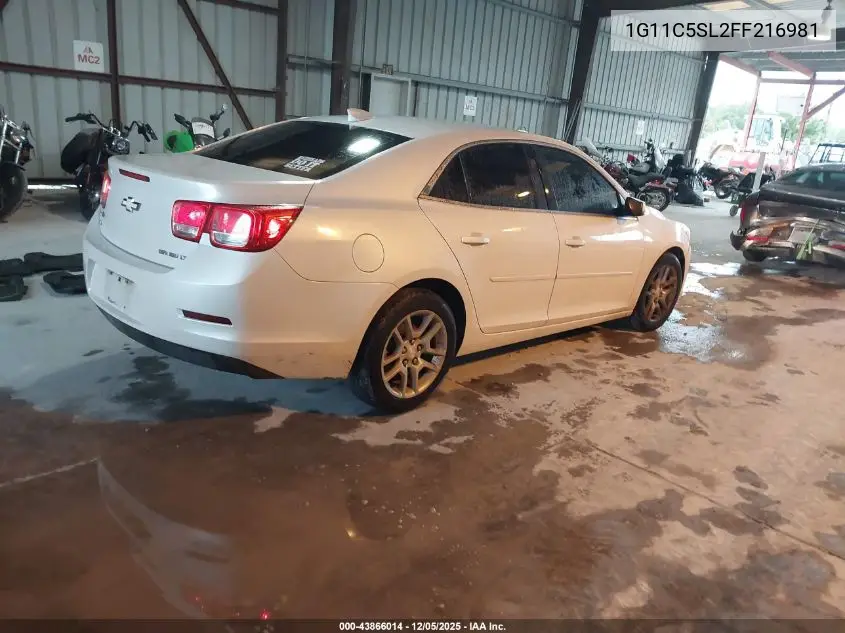 1G11C5SL2FF216981 2015 Chevrolet Malibu 1Lt