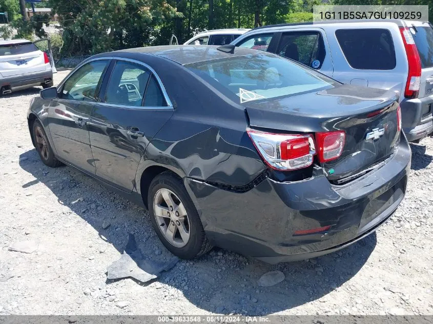 1G11B5SA7GU109259 2016 Chevrolet Malibu Limited Ls