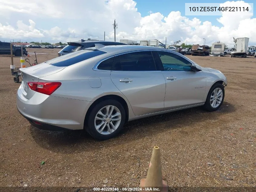 2016 Chevrolet Malibu 1Lt VIN: 1G1ZE5ST4GF221114 Lot: 40229248