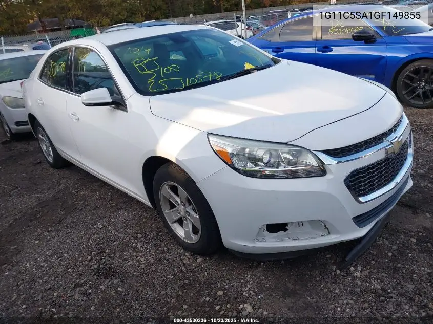 1G11C5SA1GF149855 2016 Chevrolet Malibu Limited Lt