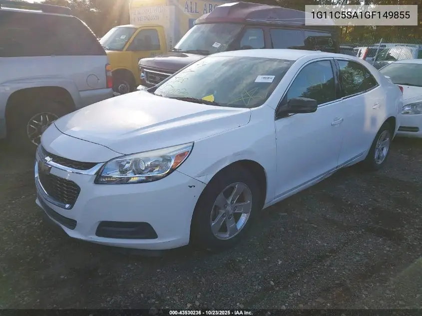 1G11C5SA1GF149855 2016 Chevrolet Malibu Limited Lt