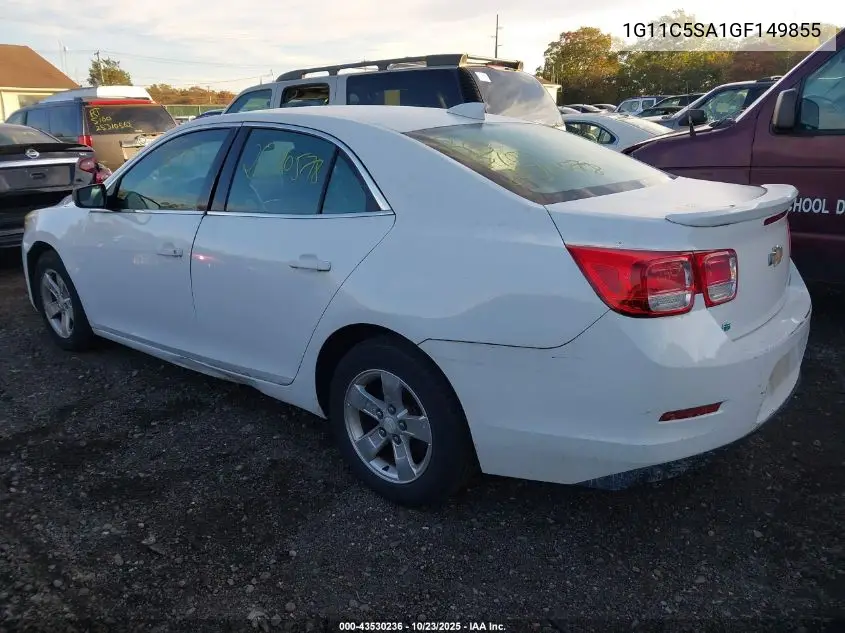 1G11C5SA1GF149855 2016 Chevrolet Malibu Limited Lt