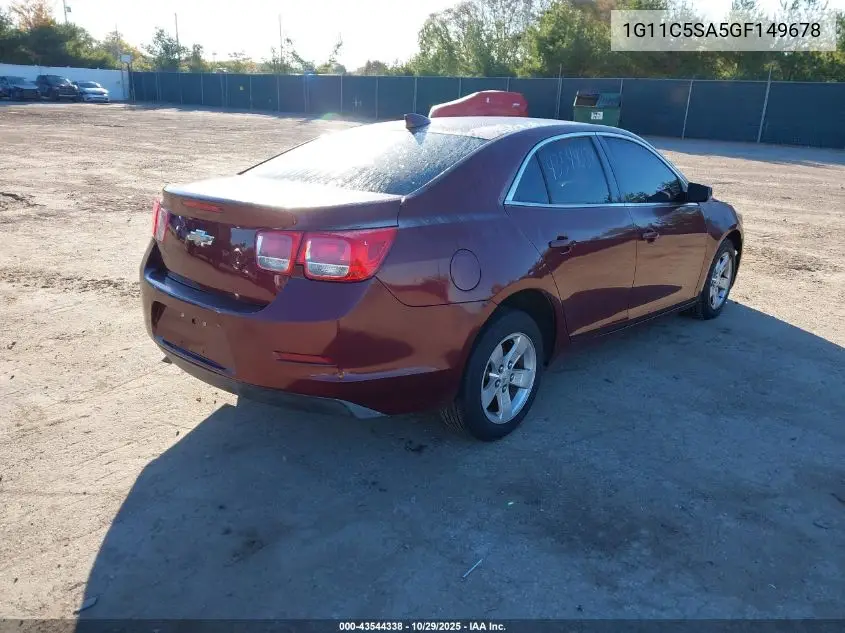 1G11C5SA5GF149678 2016 Chevrolet Malibu Limited Lt