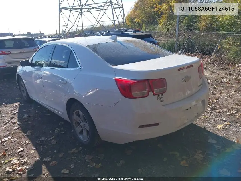 1G11C5SA6GF124515 2016 Chevrolet Malibu Limited Lt